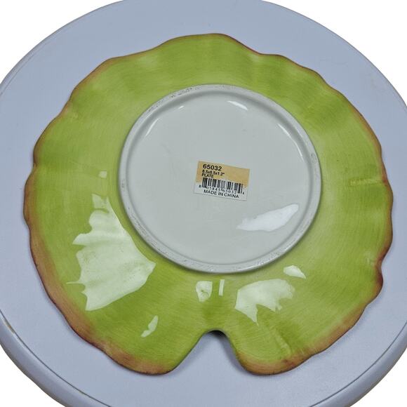 Vintage Lotus Serving plates 1 large 3 smaller side plates Red to yellow, green - Picture 7 of 8